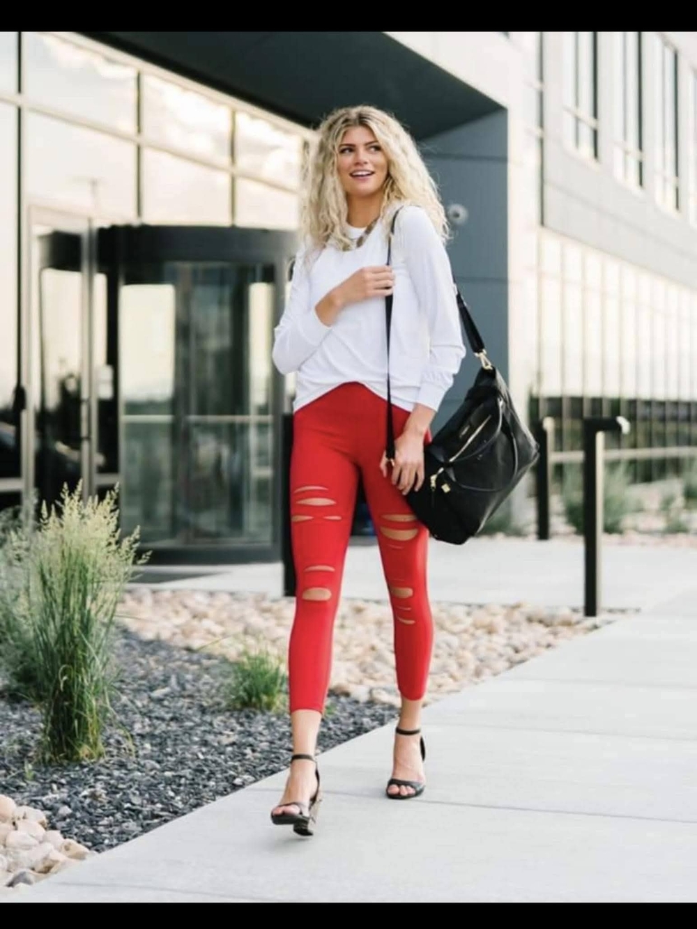 ZYIA Red Slash Leggings